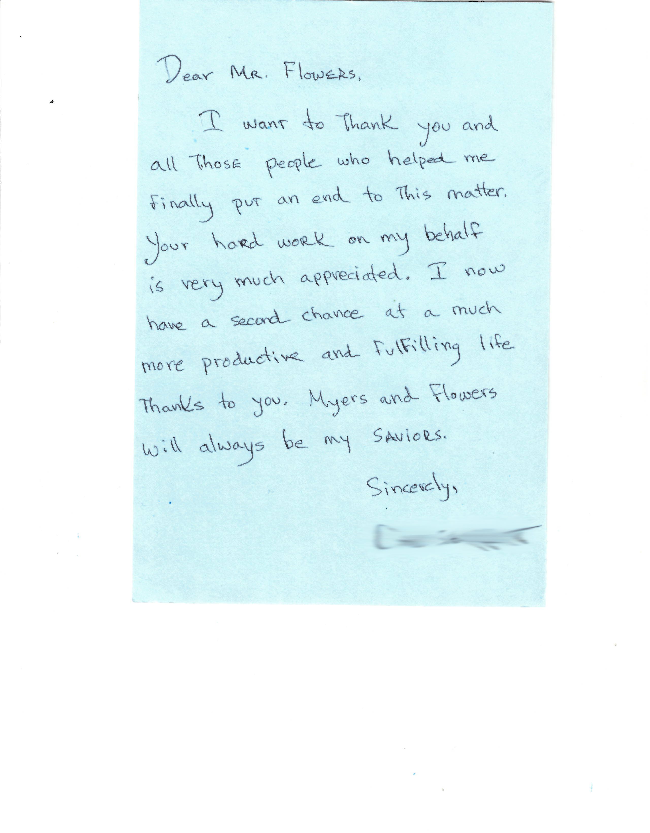 message of thanks